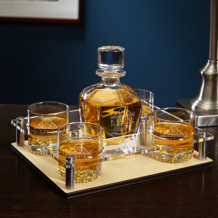 Charlton Home® Rockefeller Custom 5 Piece Whiskey Decanter Set